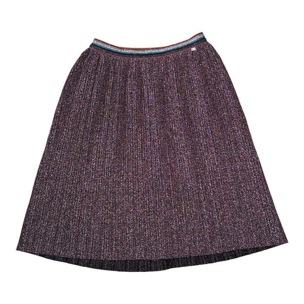 Molo Skirt Glitter Shimmer‎ Pink Stretch Pleated Midi Size 122/128 7-8 Years